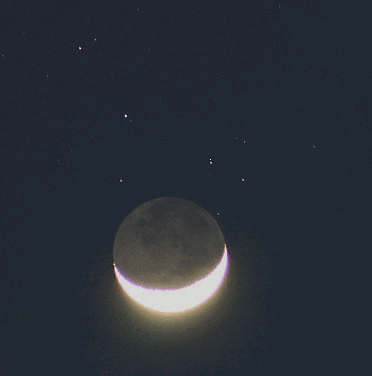 Moon and M44 by John Cudworth